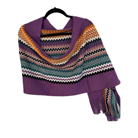 NWOT | Missoni | Purple Zigzag Hat & Scarf Set | One Size - Picture 6 of 16